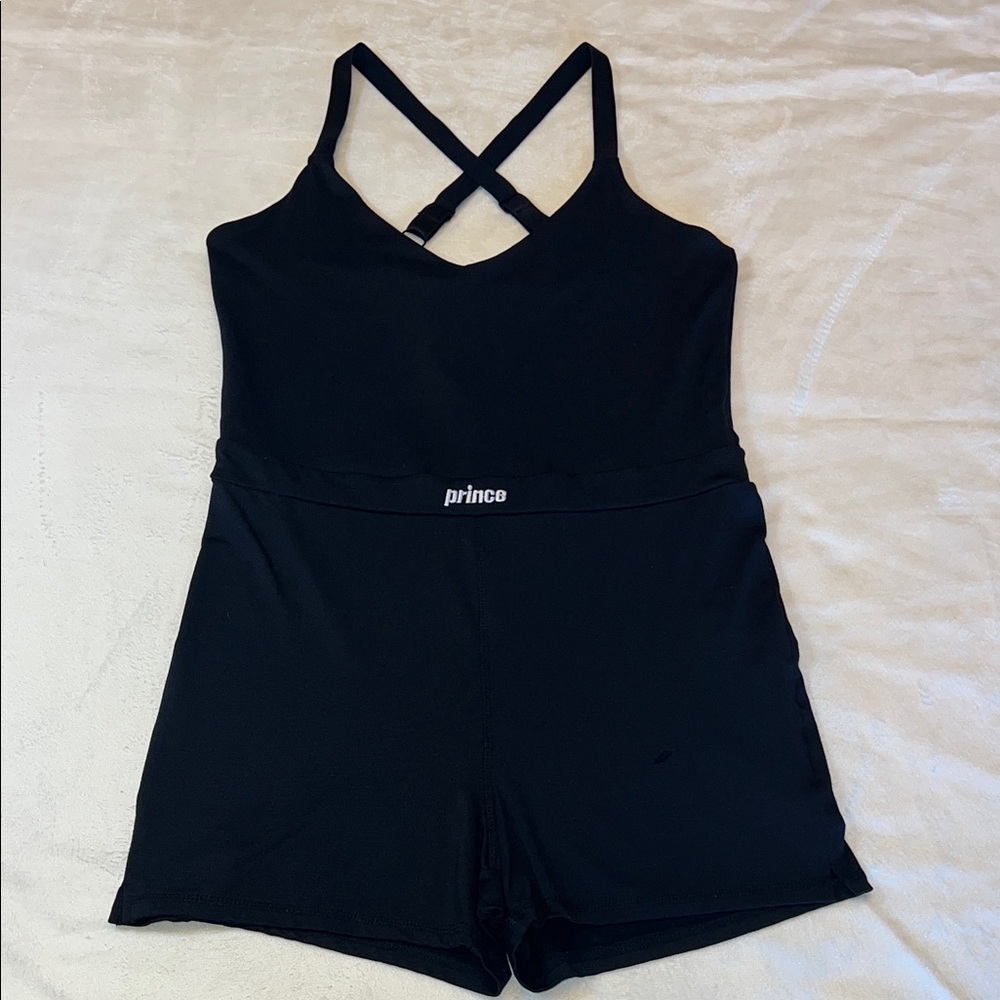 Prince Black Cross-Back Romper Size Large